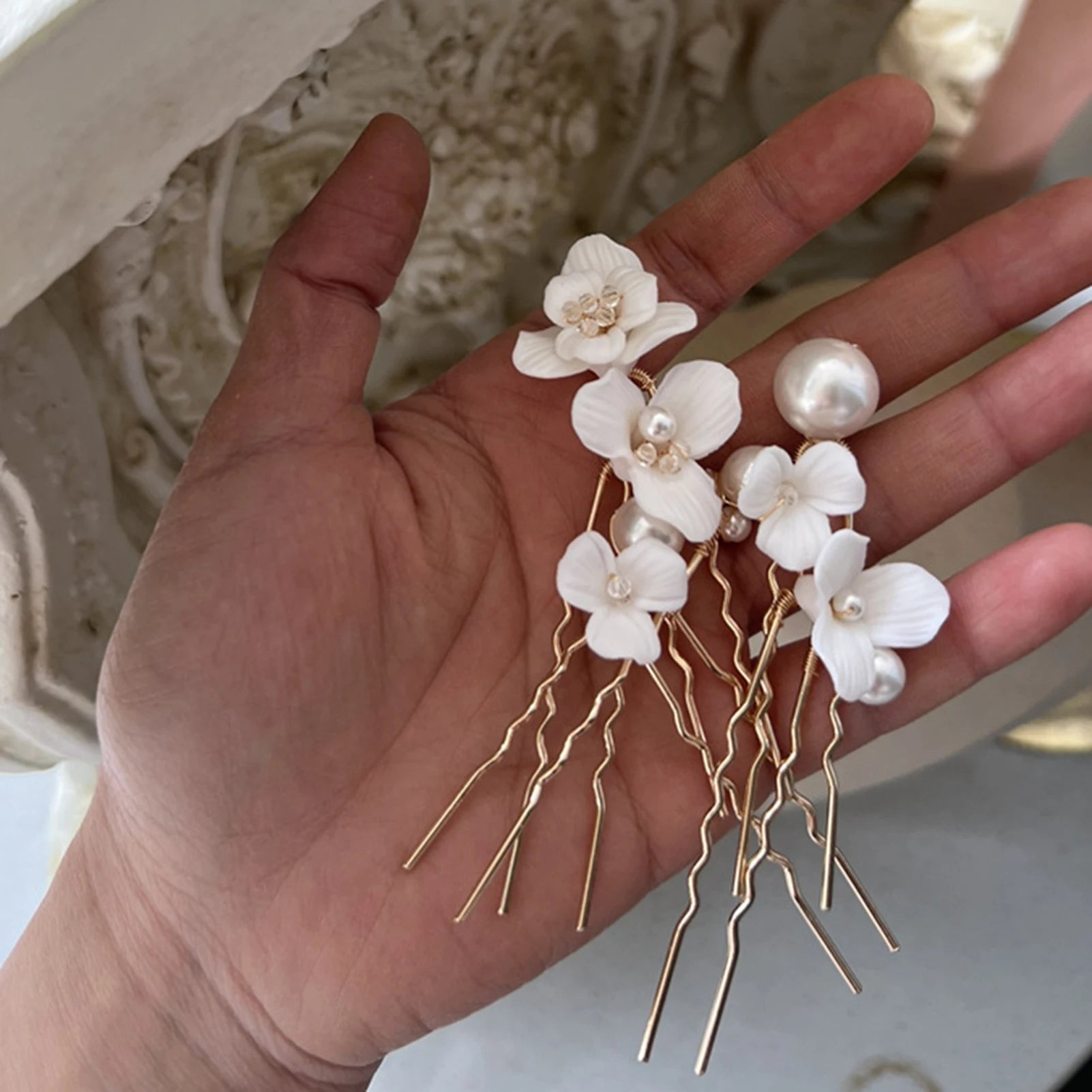 Simple U Shaped Hair Sticks Bride Wedding Headdress