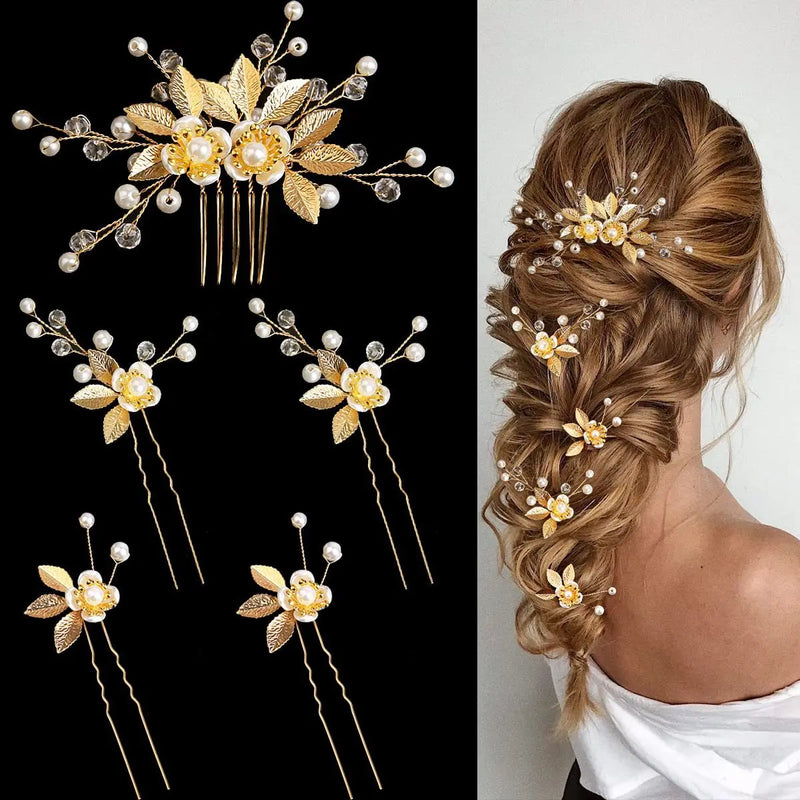 Simple U Shaped Hair Sticks Bride Wedding Headdress
