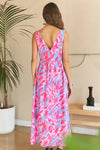 ADORA Abstract Floral V - Neck Maxi Dress - Blossom~n~Bloom
