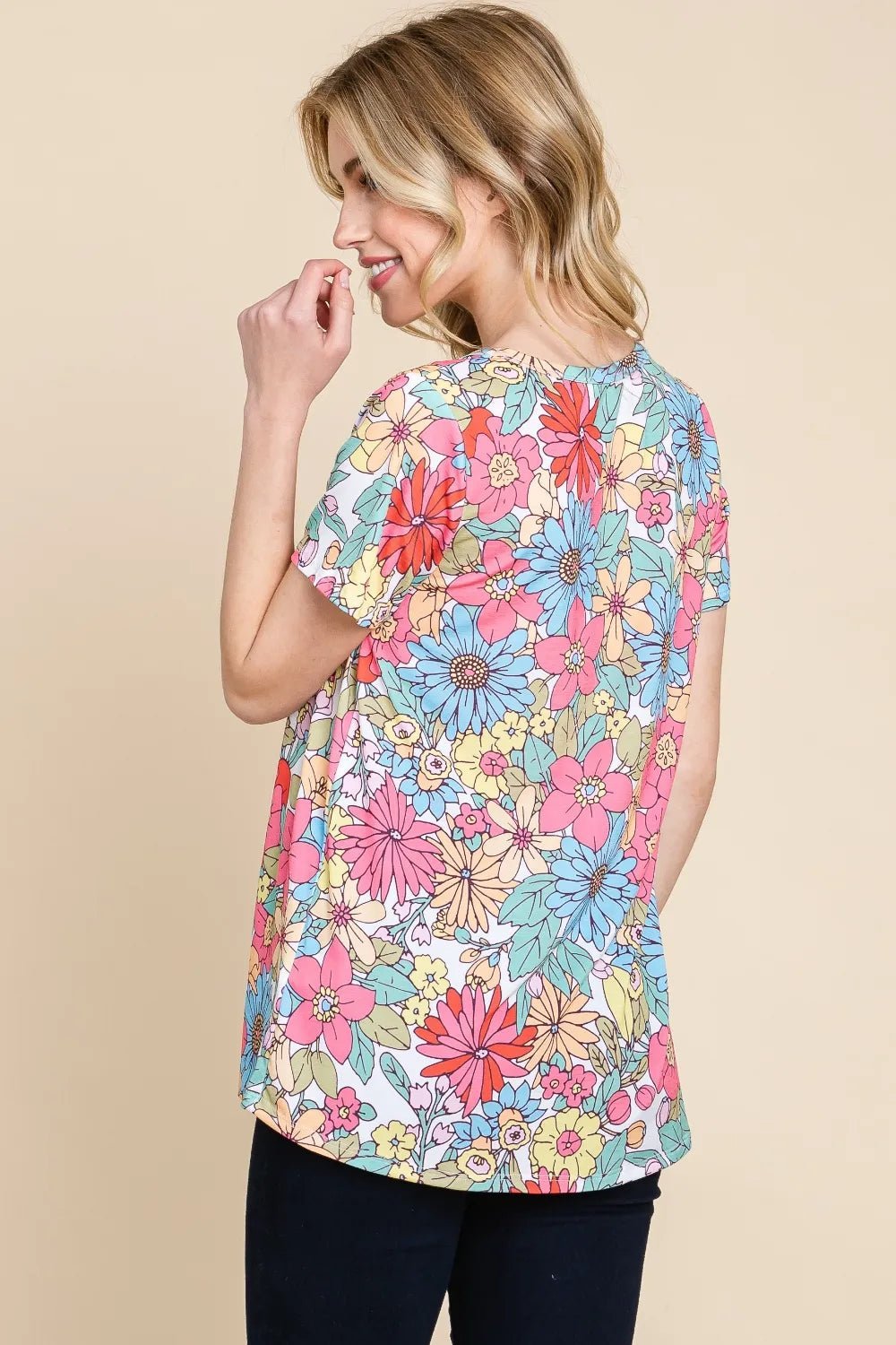 BOMBOM Floral Short Sleeve T-Shirt - Blossom~n~Bloom