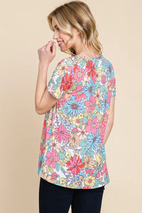 BOMBOM Floral Short Sleeve T-Shirt - Blossom~n~Bloom