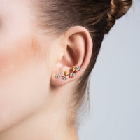 Brass Flower & Leaf Ear Cuffs & Climber Earrings - Blossom~n~Bloom
