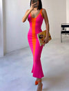 Contrast Wide Strap Slit Midi Dress | Blossom~n~Bloom