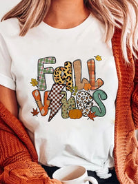 FALL VIBES Cotton Blend Casual T Shirt - Blossom~n~Bloom