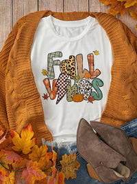 FALL VIBES Cotton Blend Casual T Shirt - Blossom~n~Bloom