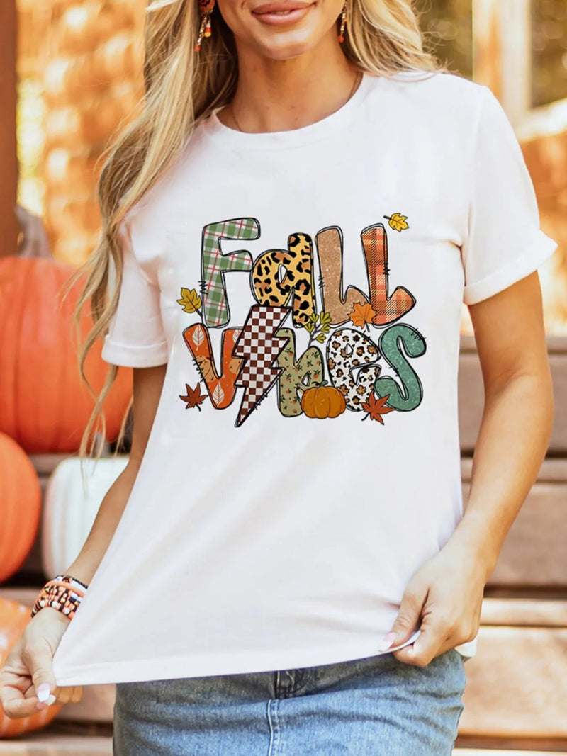 FALL VIBES Cotton Blend Casual T Shirt - Blossom~n~Bloom