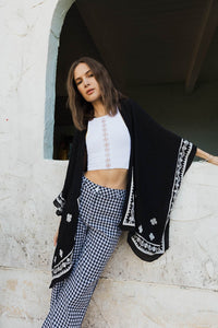 Floral Embroidered Sleeves Kimono | Blossom~n~Bloom