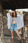 Floral Embroidered Sleeves Kimono | Blossom~n~Bloom