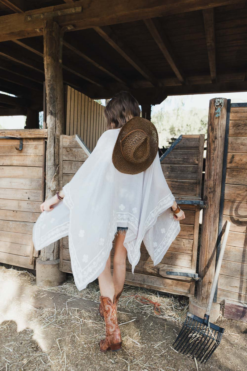 Floral Embroidered Sleeves Kimono | Blossom~n~Bloom