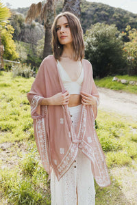 Floral Embroidered Sleeves Kimono | Blossom~n~Bloom