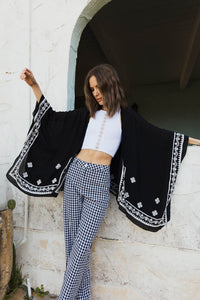 Floral Embroidered Sleeves Kimono | Blossom~n~Bloom