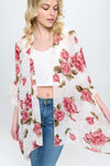 Floral Kimono Cardigan with Open Front | Blossom~n~Bloom