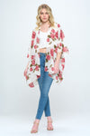 Floral Kimono Cardigan with Open Front | Blossom~n~Bloom