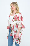 Floral Kimono Cardigan with Open Front | Blossom~n~Bloom