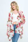 Floral Kimono Cardigan with Open Front | Blossom~n~Bloom