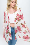 Floral Kimono Cardigan with Open Front | Blossom~n~Bloom