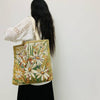 Floral Large Capacity Tote Bag with Zipper Closure - Blossom~n~Bloom