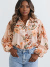 Floral Print Button - Up Shirt - Blossom~n~Bloom