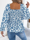 Floral Square Neck Flounce Sleeve Blouse | Blossom~n~Bloom