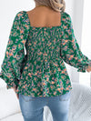 Floral Square Neck Flounce Sleeve Blouse | Blossom~n~Bloom