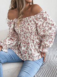 Floral Square Neck Flounce Sleeve Blouse | Blossom~n~Bloom