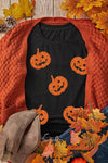 Full Size Glitter Jack - O' - Lantern Round Neck Short Sleeve T-Shirt - Blossom~n~Bloom