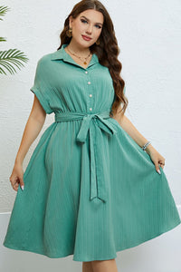 Honey Buttoned Tie - Waist Shirt Dress - Blossom~n~Bloom