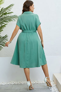 Honey Buttoned Tie - Waist Shirt Dress - Blossom~n~Bloom