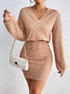 Honey Lace Detail V - Neck Mini Dress - Blossom~n~Bloom