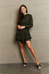 Honey Leopard Smock Waist Long Sleeve Dress - Blossom~n~Bloom