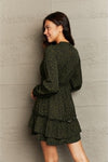 Honey Leopard Smock Waist Long Sleeve Dress - Blossom~n~Bloom