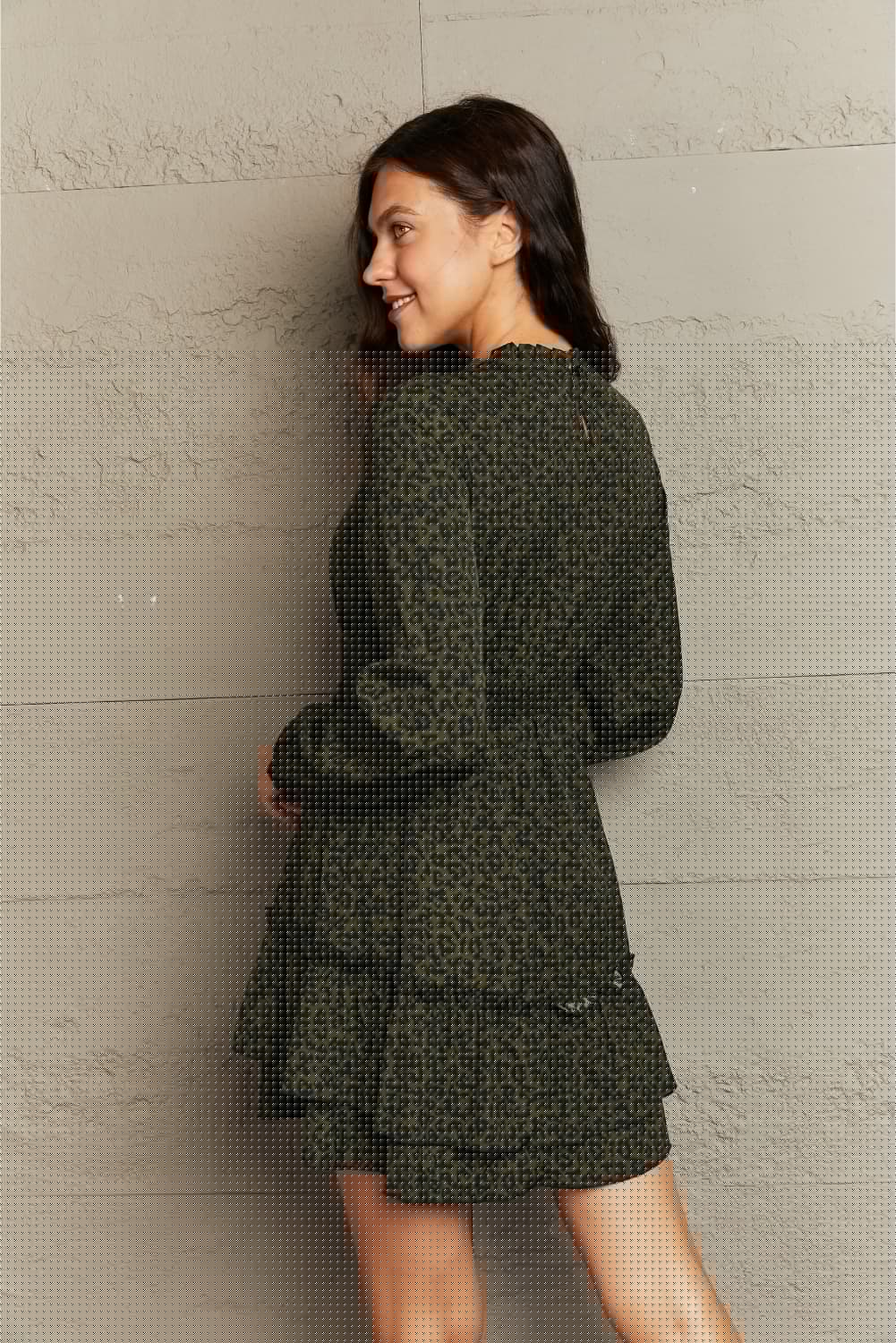 Honey Leopard Smock Waist Long Sleeve Dress - Blossom~n~Bloom
