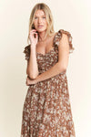 Jade By Jane Ruffle Sleeve Tiered Maxi Dress - Blossom~n~Bloom
