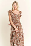 Jade By Jane Ruffle Sleeve Tiered Maxi Dress - Blossom~n~Bloom