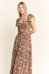 Jade By Jane Ruffle Sleeve Tiered Maxi Dress - Blossom~n~Bloom