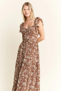 Jade By Jane Ruffle Sleeve Tiered Maxi Dress - Blossom~n~Bloom