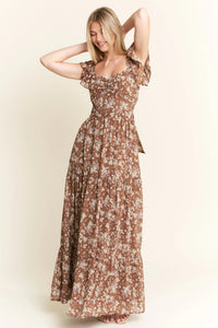 Jade By Jane Ruffle Sleeve Tiered Maxi Dress - Blossom~n~Bloom