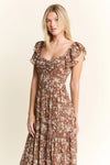 Jade By Jane Ruffle Sleeve Tiered Maxi Dress - Blossom~n~Bloom