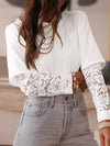 Lace Long Sleeve Insert Drop Shoulder Tee - Blossom~n~Bloom