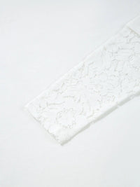 Lace Long Sleeve Insert Drop Shoulder Tee - Blossom~n~Bloom