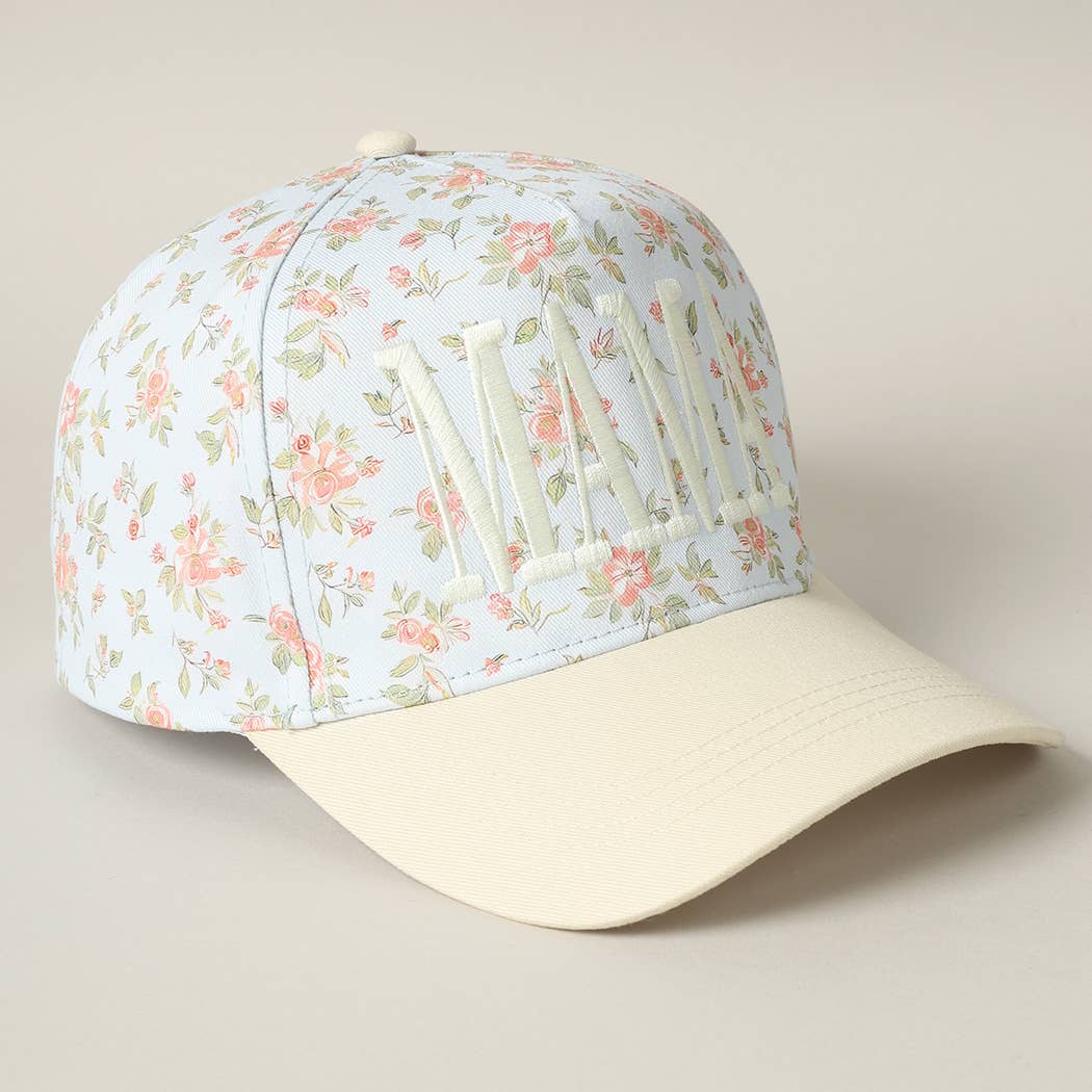 MAMA Embroidered Flower PatternTrucker Hat - Blossom~n~Bloom