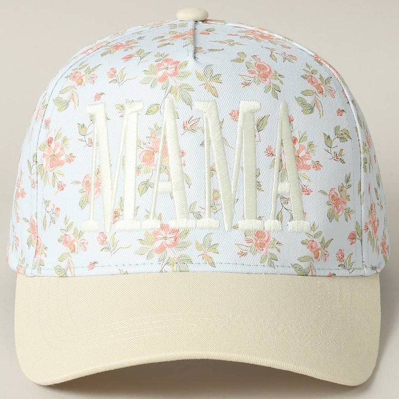 MAMA Embroidered Flower PatternTrucker Hat - Blossom~n~Bloom