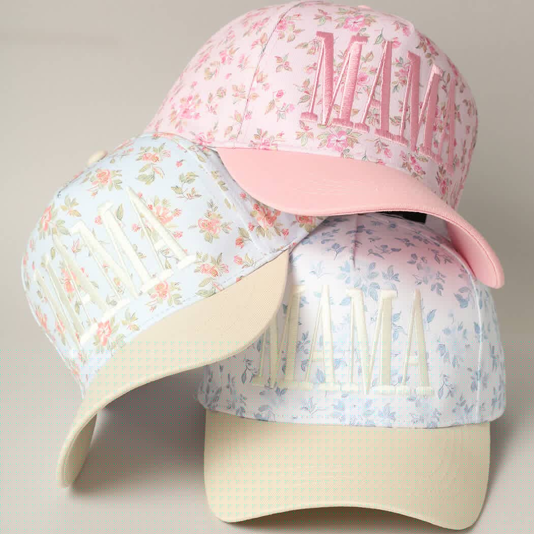 MAMA Embroidered Flower PatternTrucker Hat - Blossom~n~Bloom