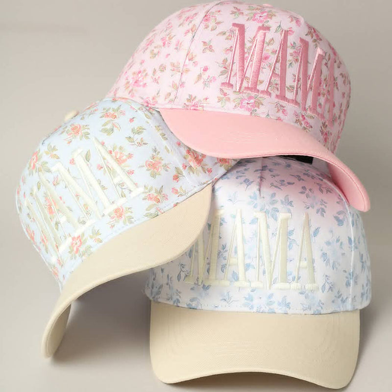 MAMA Embroidered Flower PatternTrucker Hat - Blossom~n~Bloom