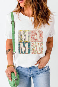 MAMA Round Neck Short Sleeve T-Shirt - Blossom~n~Bloom