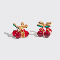 Mini Rhinestone Claw Clips 2pc Set - Cherry - Blossom~n~Bloom
