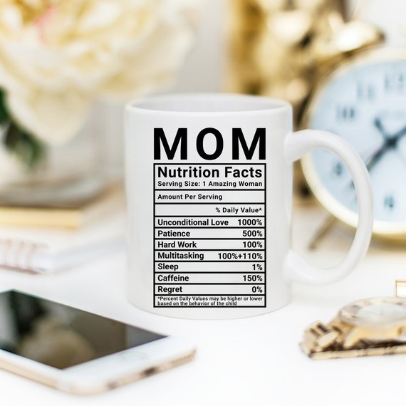 Mother's Day Coffee Mug - Mom Nutrition Facts - | Blossom~n~Bloom