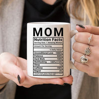 Mother's Day Coffee Mug - Mom Nutrition Facts - | Blossom~n~Bloom