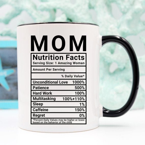 Mother's Day Coffee Mug - Mom Nutrition Facts - | Blossom~n~Bloom