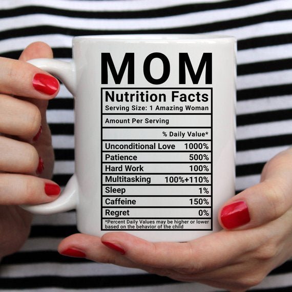 Mother's Day Coffee Mug - Mom Nutrition Facts - | Blossom~n~Bloom